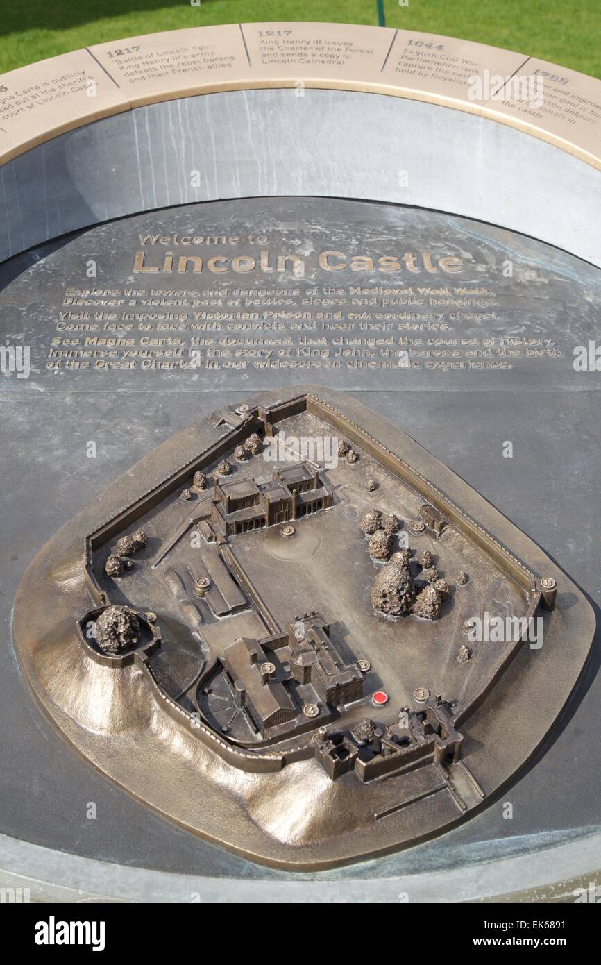 Bronze 3D-Modell zeigt Lincoln Castle 2015 seit der großen Renovierung Stockfoto
