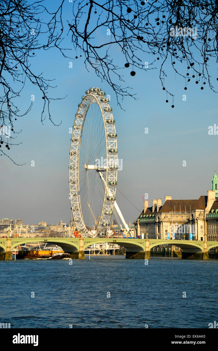 London, England, Vereinigtes Königreich. Millennium Wheel / Coca Cola London Eye. Riesenrad am Südufer Stockfoto