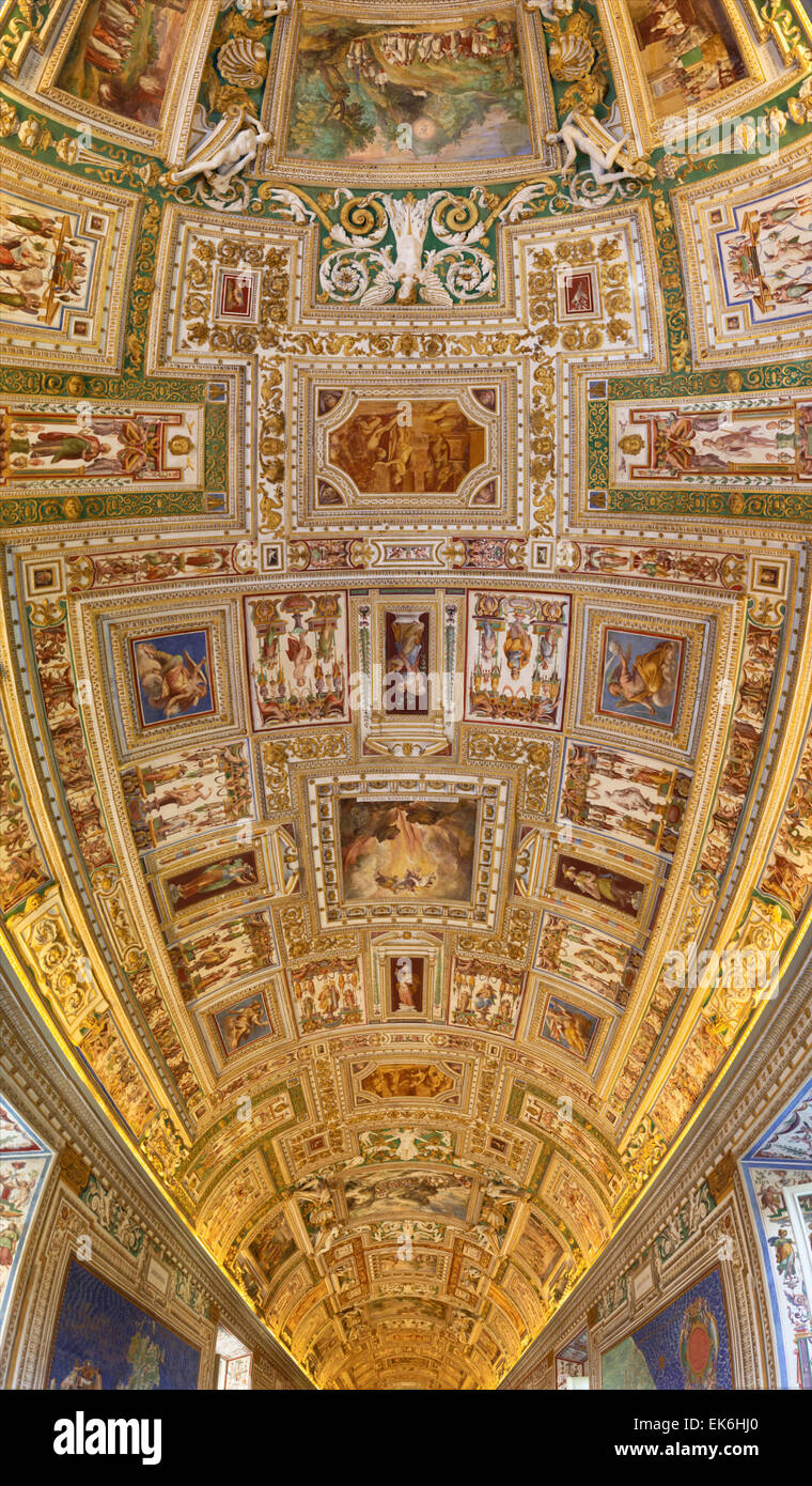 Die Galerie der Landkarten in den Vatikanischen Museen Stockfoto
