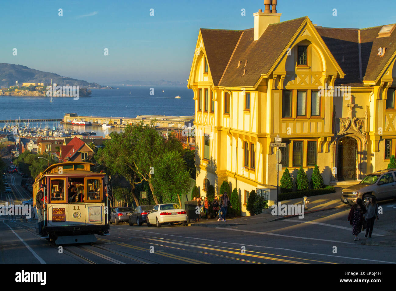 Trolley-Seilbahn in San Francisco Stockfoto