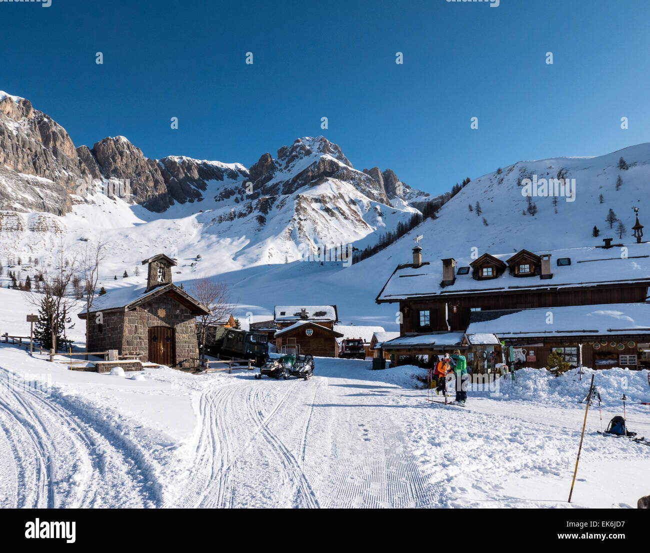 Rifugio Fuciade, Pale di San Martino, Dolomiten, Alpen, Italien Stockfoto