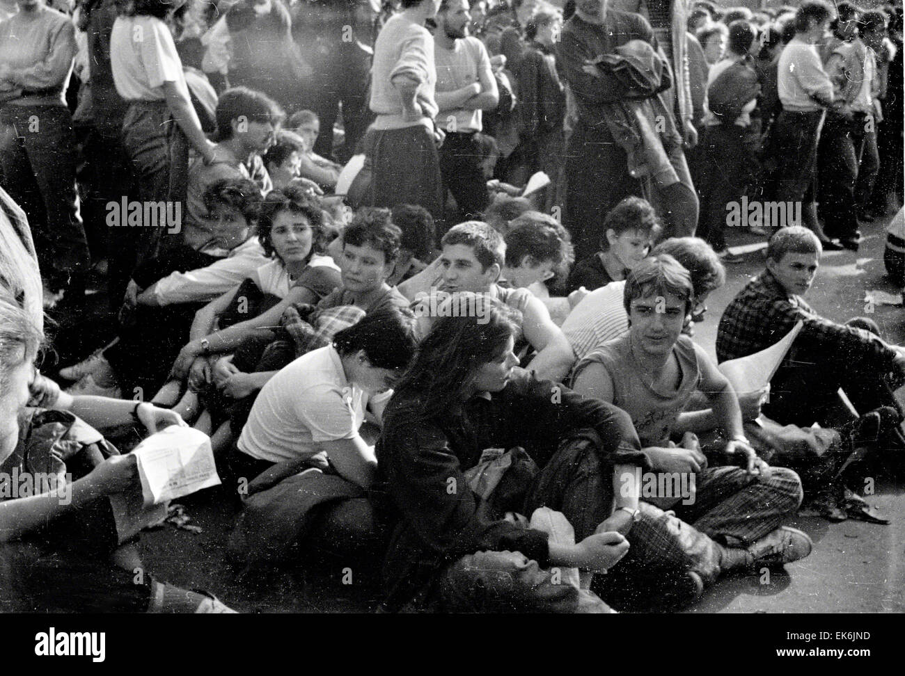 Anti-ungarische Volksgruppe ethnischen Pogrom Nachmahd, 19. / 20. März 1990, Tirgu Mures / Tirgu, Siebenbürgen, Rumänien Stockfoto