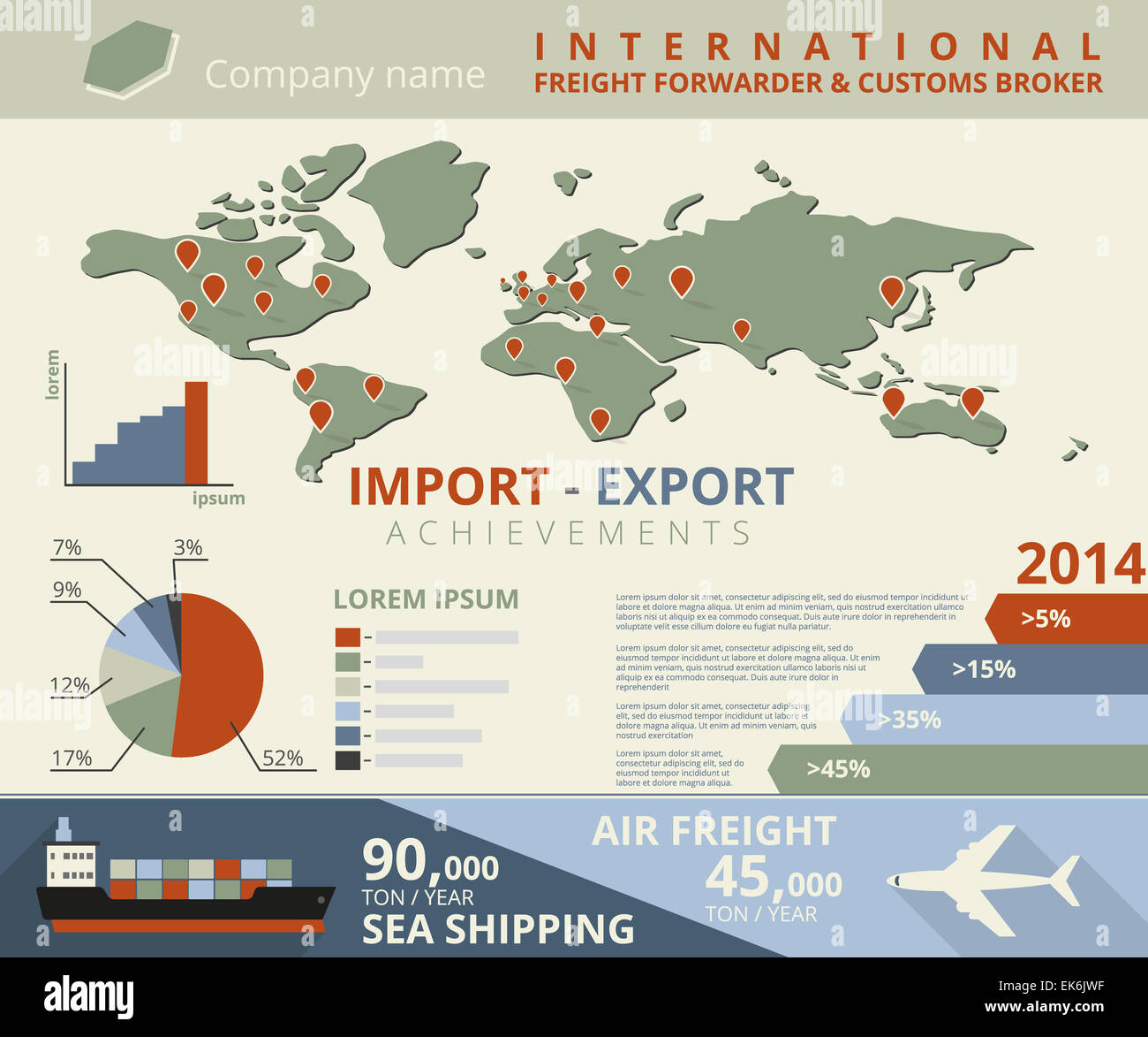 InfografikAbbildung von Import und export Stockfotografie Alamy