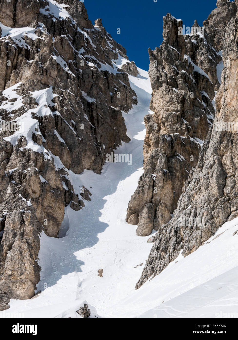 Bergwinter Blick auf Dolomiten, nordöstlich von Cortina, Italien Stockfoto