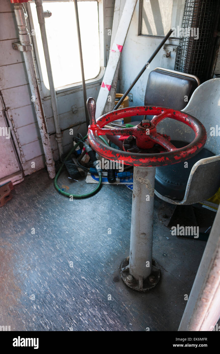 Bremsen Sie auf eine altmodische Zug. Stockfoto