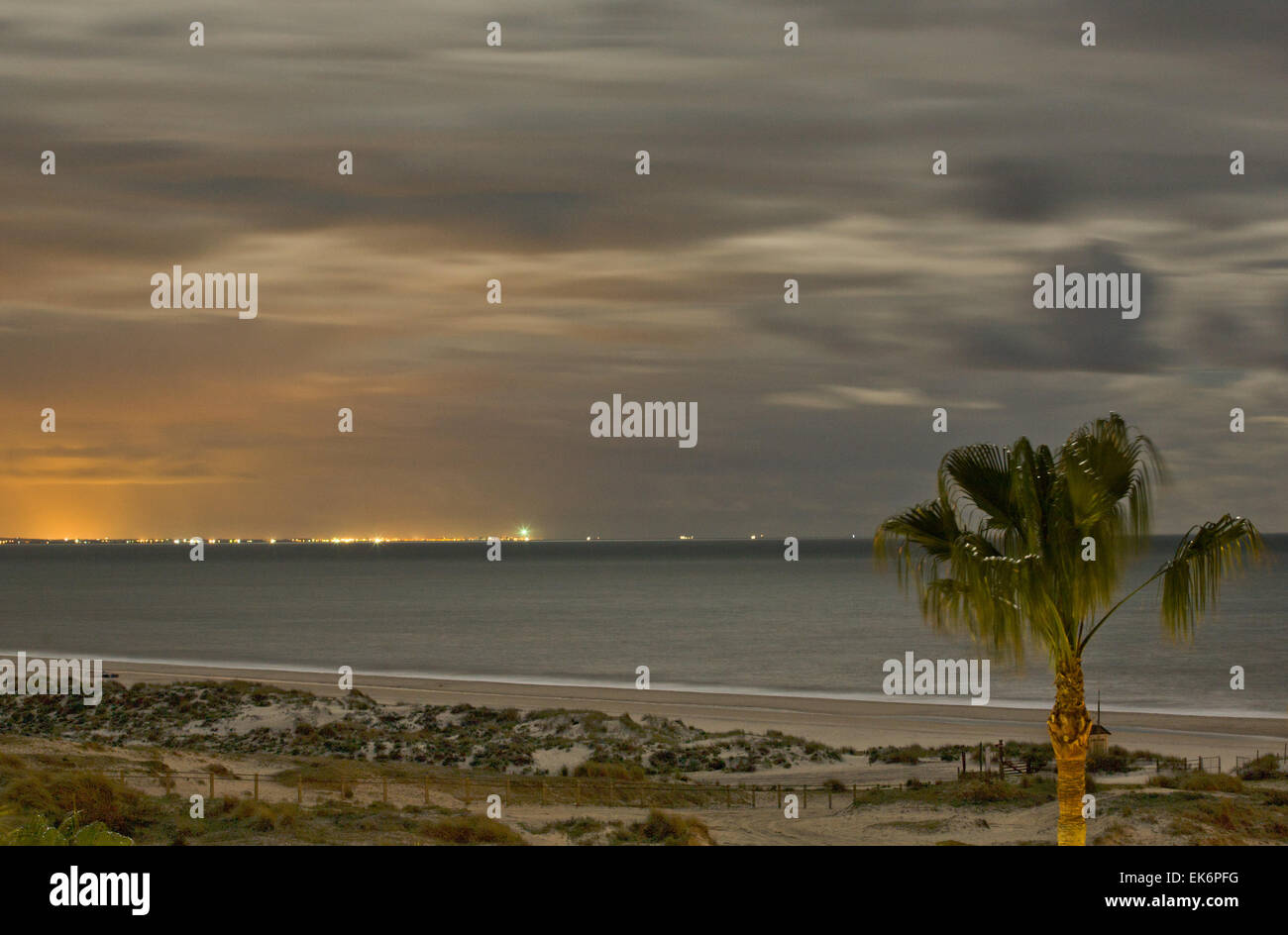 Strand auf der Moonligh, Huelva, Spanien Stockfoto