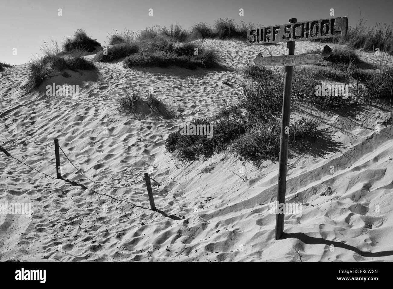 Surf Schule Holzschild Stockfoto