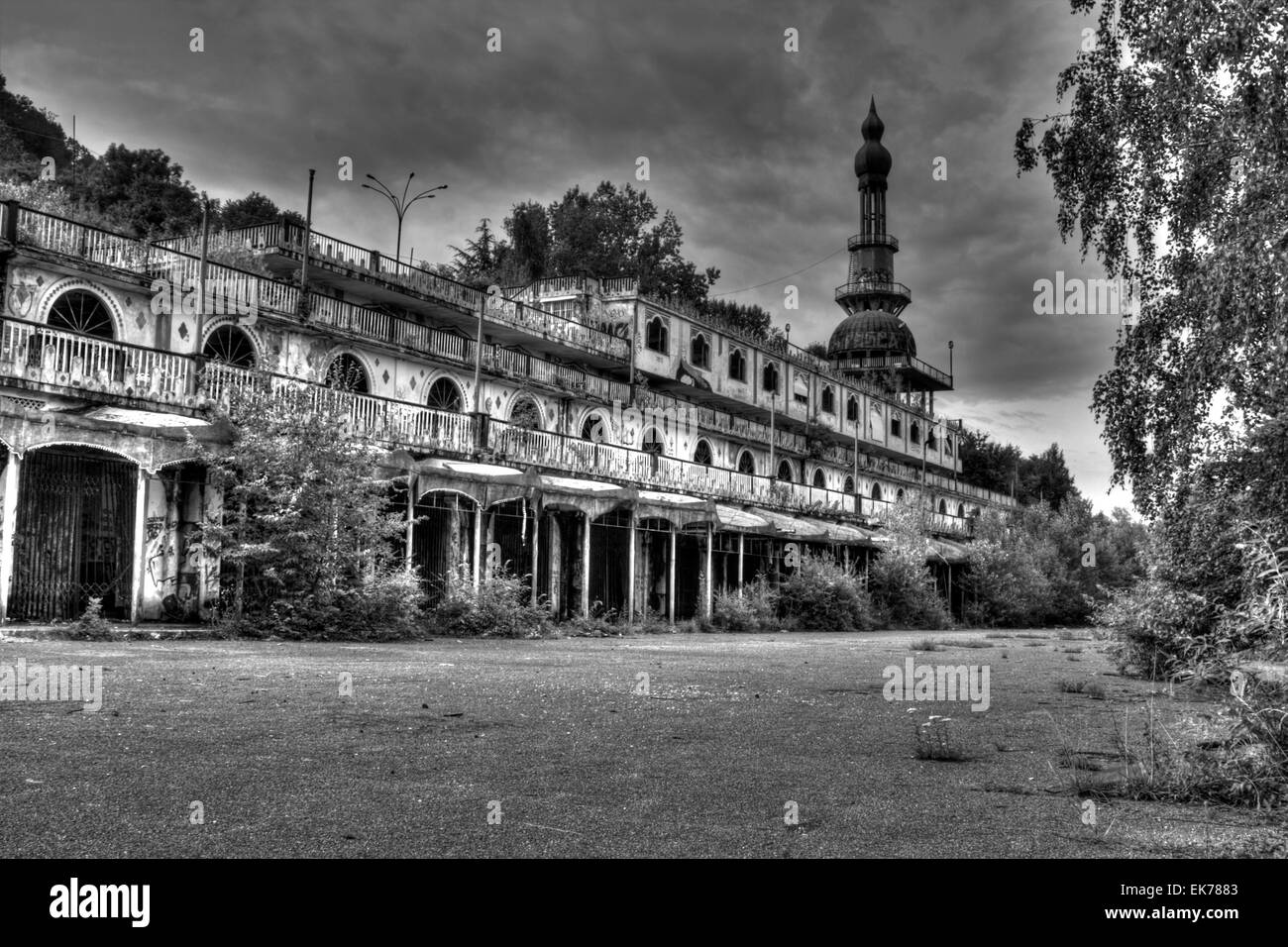 einen Blick auf einige Ruine und verlassenes Haus Stockfoto