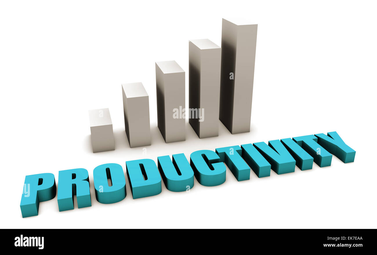 Blaue Produktivität Stockfoto