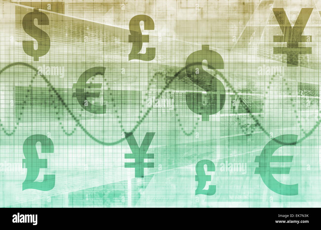 Währungen-Collage Stockfoto