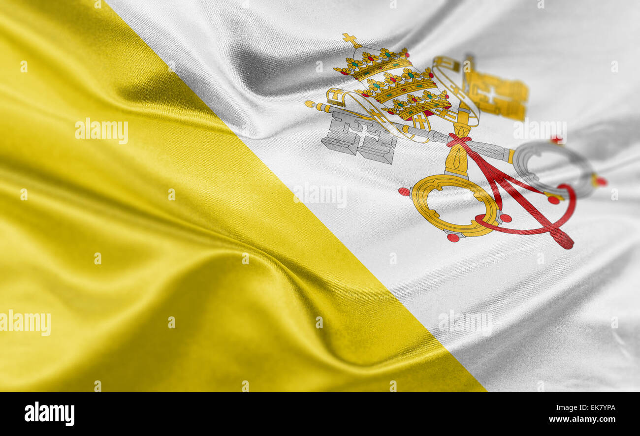 Hoher Auflösung Rendern des Vatikans Nationalflagge. Stockfoto