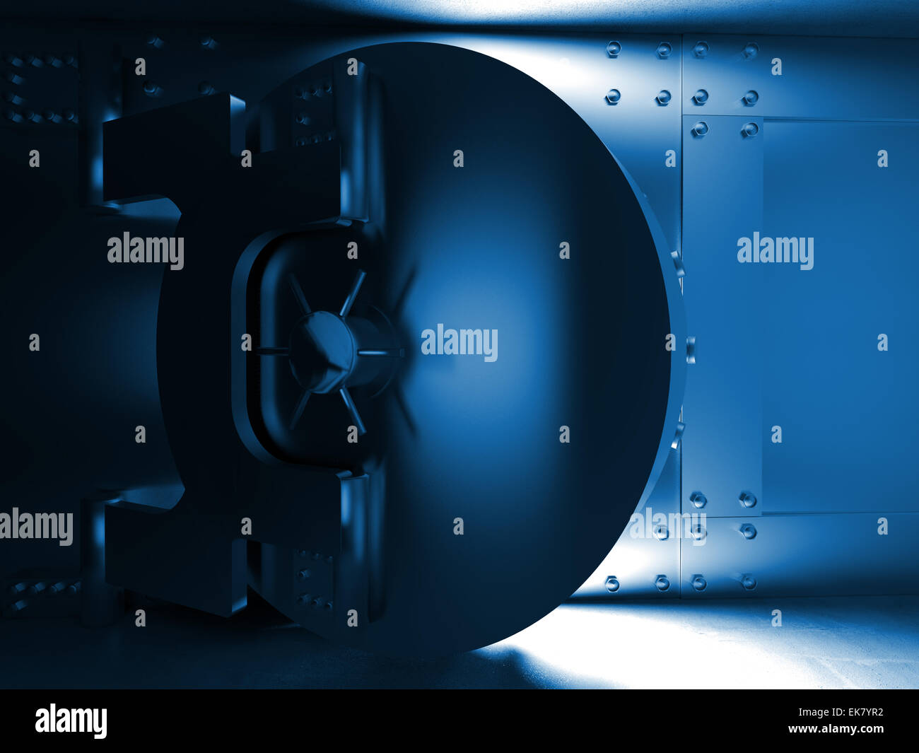3D Darstellung der riesige Tresortür Stockfoto