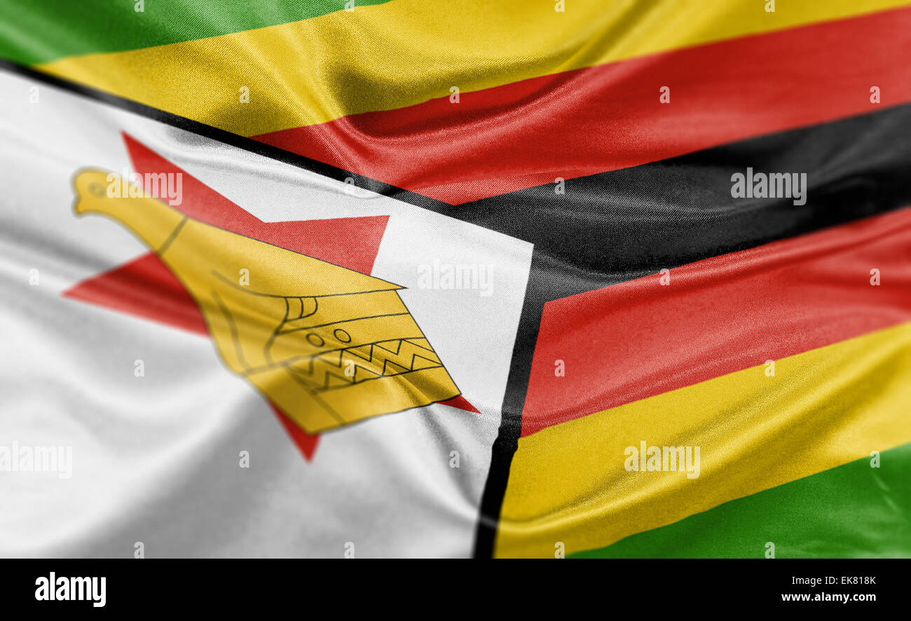 Hoher Auflösung Rendern der nationalen Flagge Simbabwes. Stockfoto