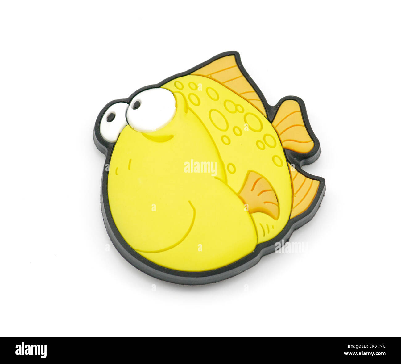 Gelben kleinen Fisch-magnet Stockfoto