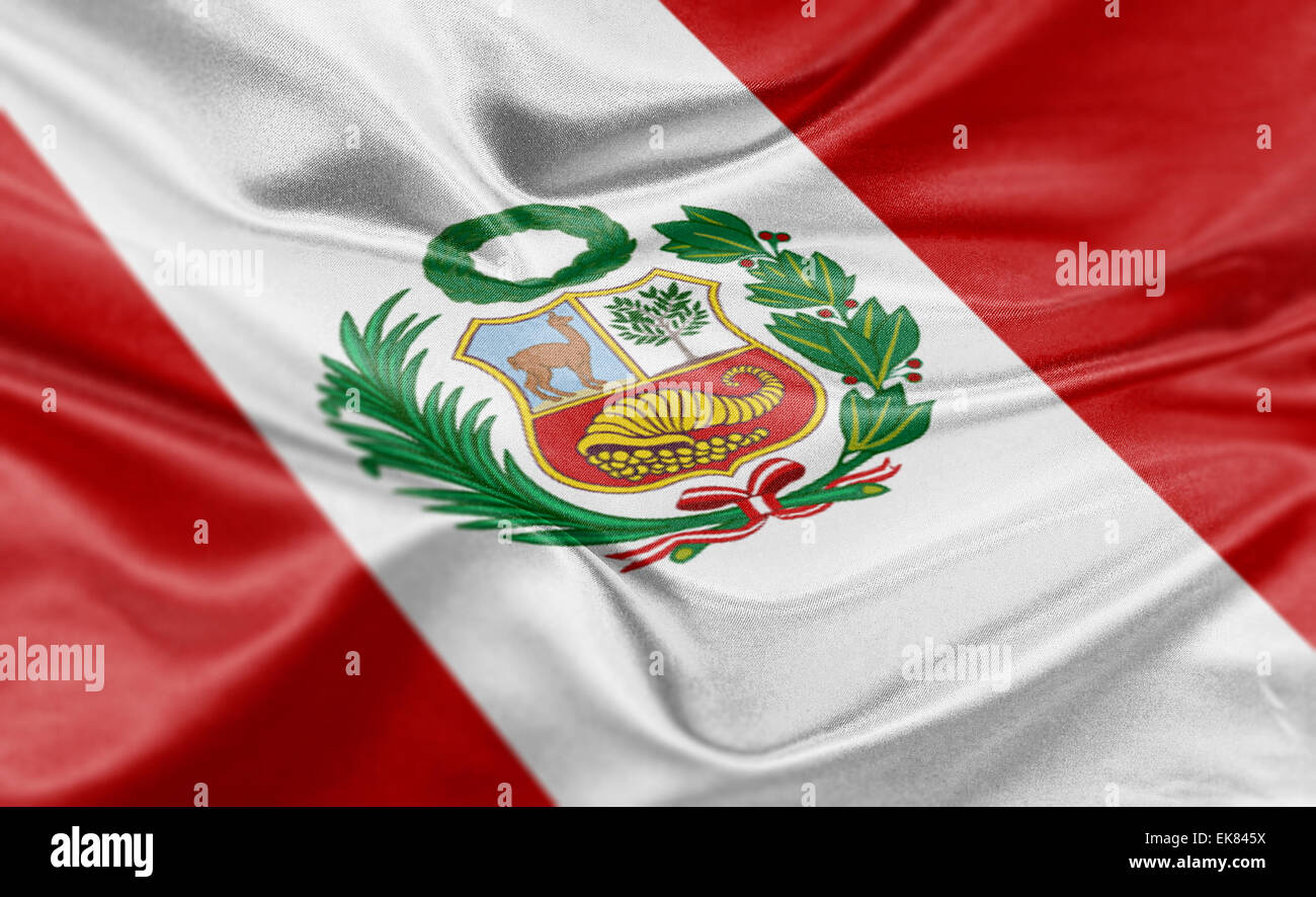 Hoher Auflösung Rendern der nationalen Flagge Perus. Stockfoto