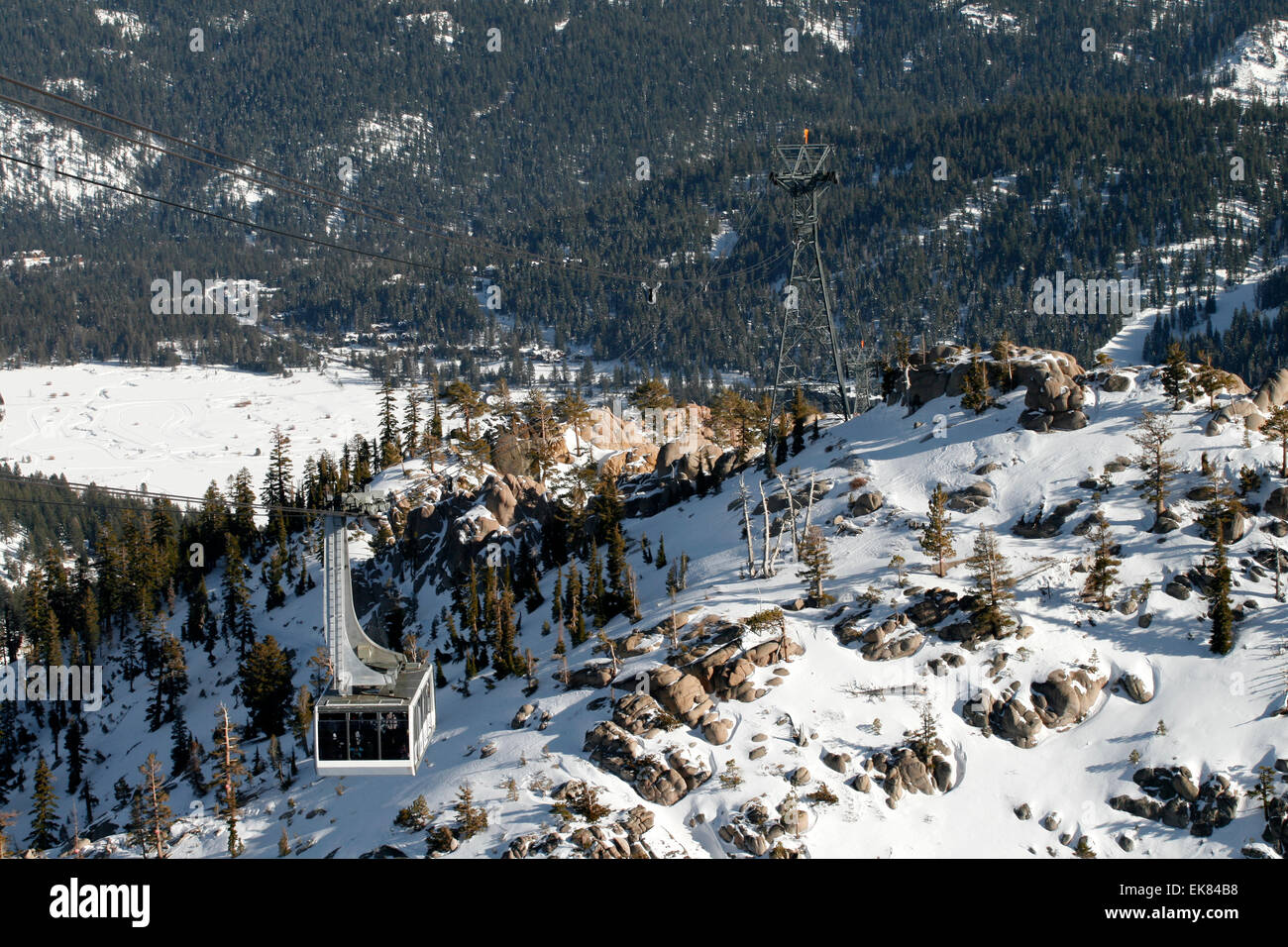 Seilbahn in Squaw Valley Stockfoto