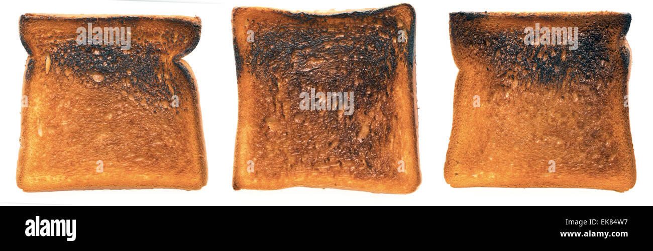 verbranntem toast Stockfoto