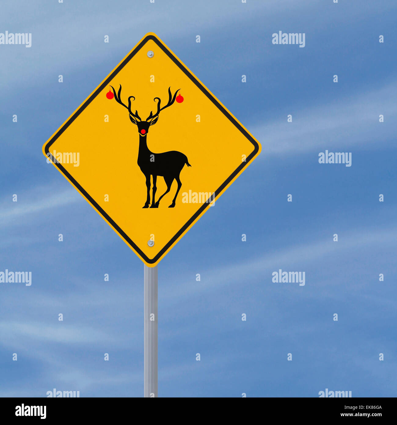 Sign Yellow Warning Deer -Fotos Und -Bildmaterial In Hoher Auflösung ...