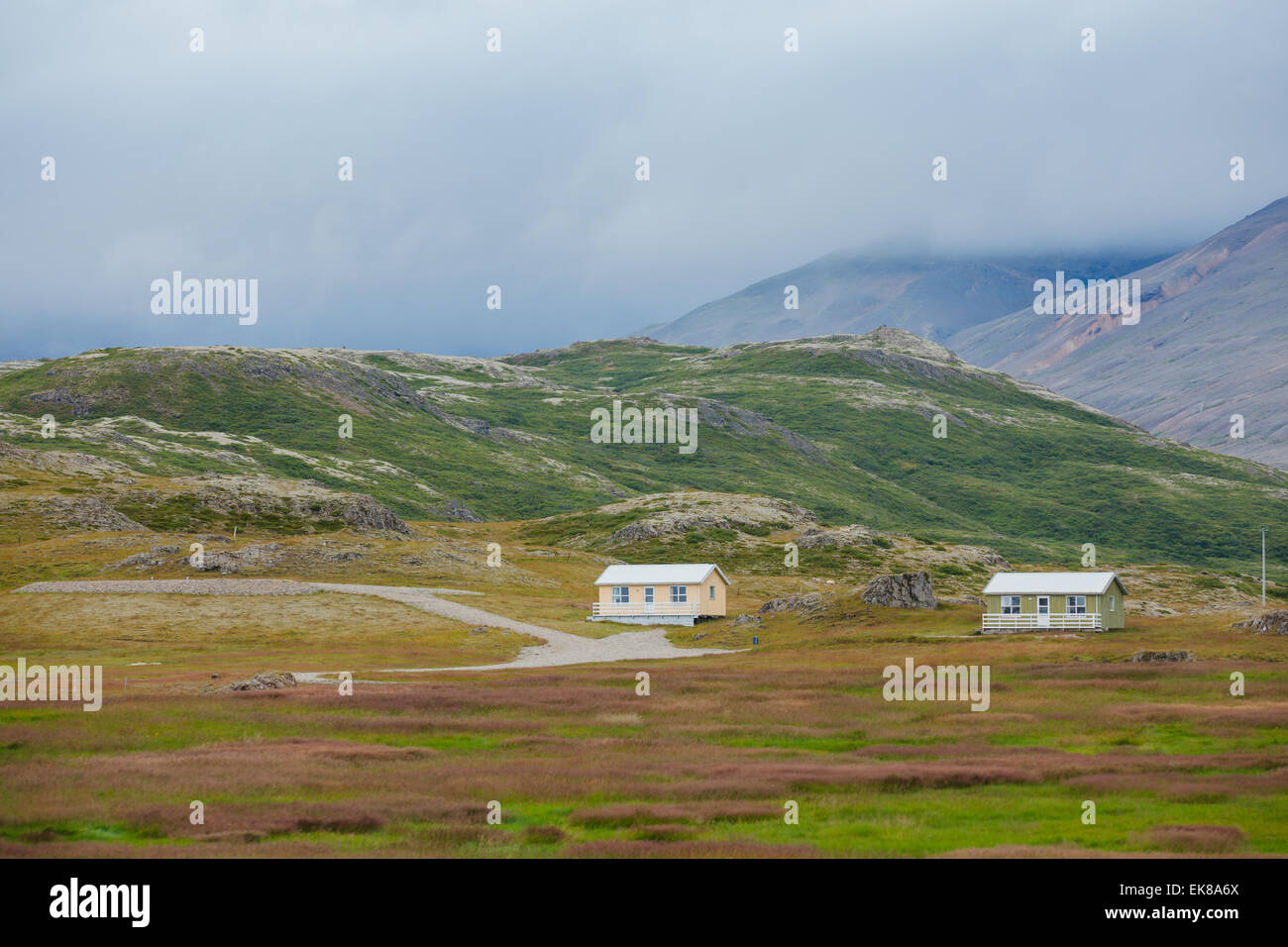 Weißen Abstellgleis isländischen Haus Stockfoto
