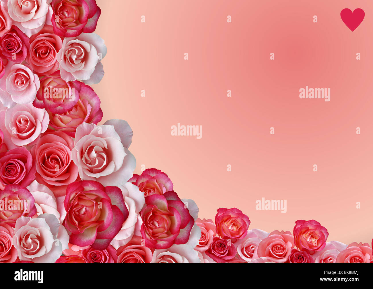 Abstrakte Grenze, Blumen, Rosen Hintergrund Stockfoto