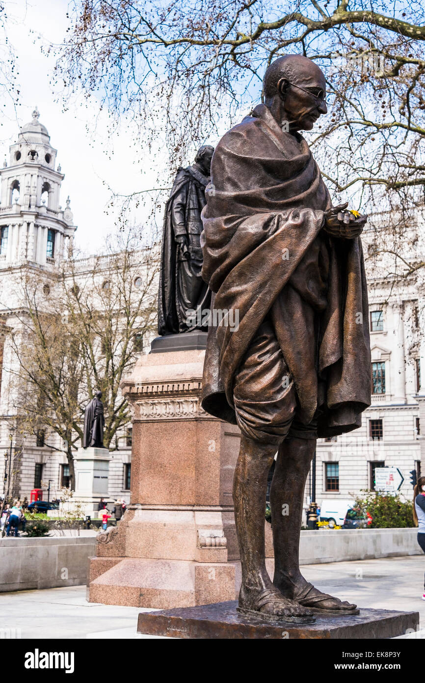 Mahatma Gandhi-Statue Parliament Square - London Stockfoto