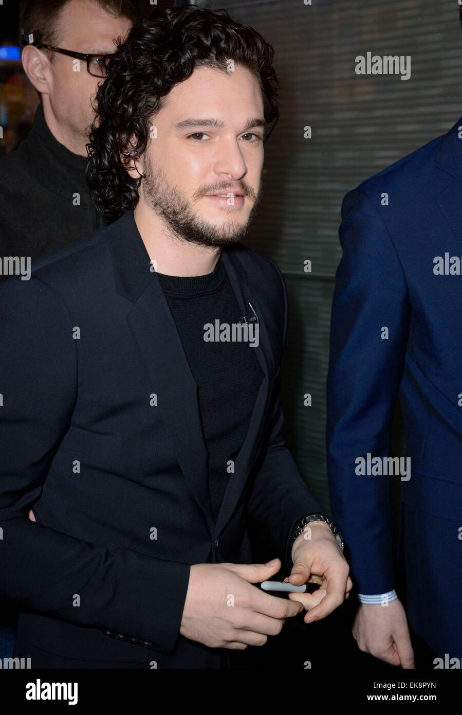 New York, USA. 8. April 2015. Kit Harington im GMA unterwegs für Promi-Schnappschüsse - Mi, New York, NY 8. April 2015. Bildnachweis: Everett Collection Inc/Alamy Live-Nachrichten Stockfoto