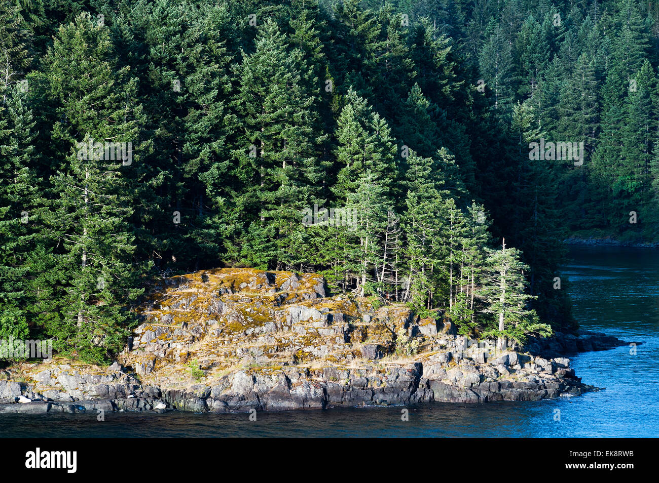 Kanadische Küste entlang der Inside Passage, Britisch-Kolumbien, Kanada Stockfoto