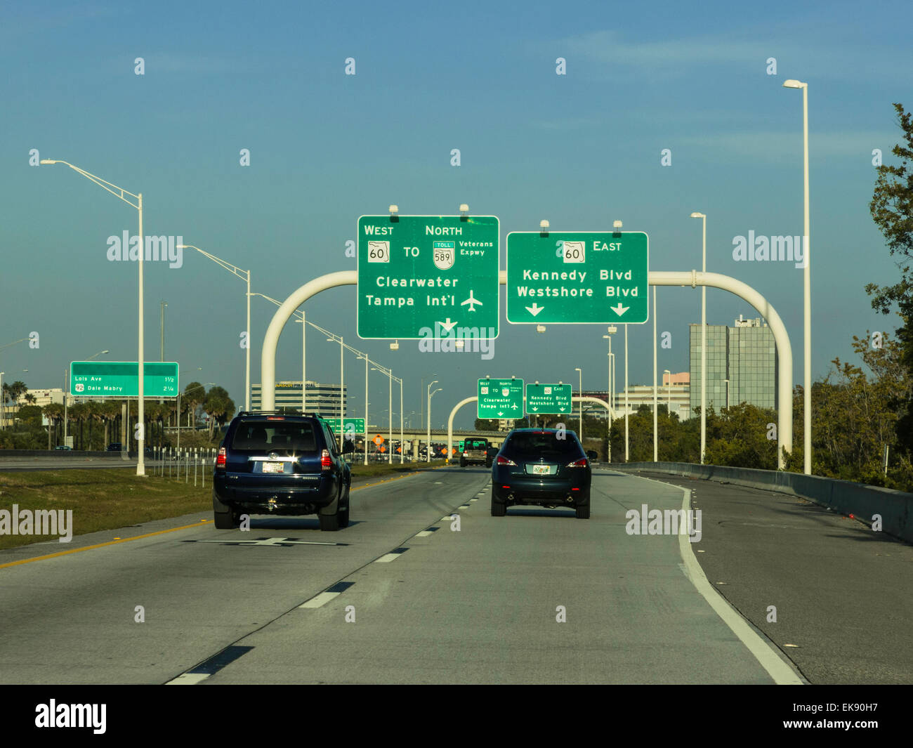 Landstraße Zeichen, Tampa, Florida Stockfoto