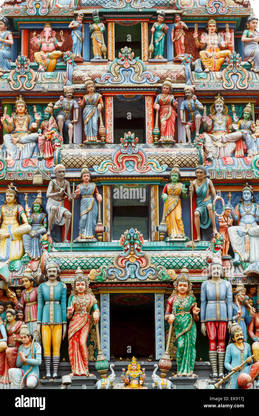 Hindu-Tempel Sri Mariamman. Chinatown-Viertel. Singapur, Asien. Stockfoto