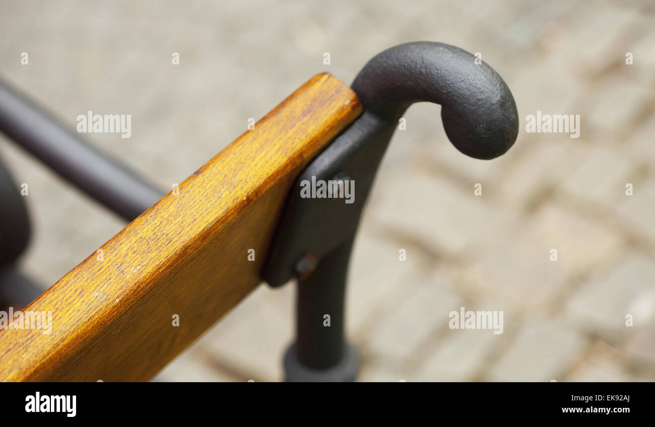 Stück Eisenbank Stockfoto