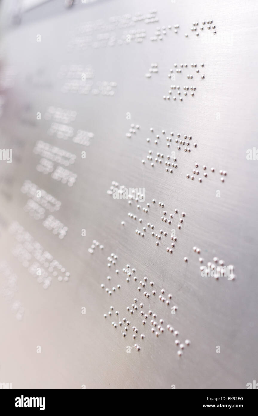 Blindenschrift lesen Beulen in einem Park in Hong Kong gefunden. Stockfoto