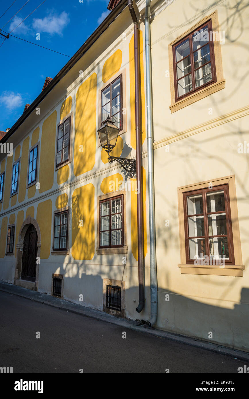 Traditionelle Häuser, die Oberstadt, Zagreb, Kroatien Stockfoto