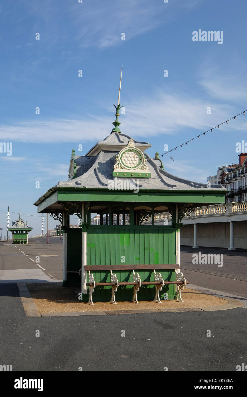 Viktorianische Tierheim Blackpool Promenade Stockfoto