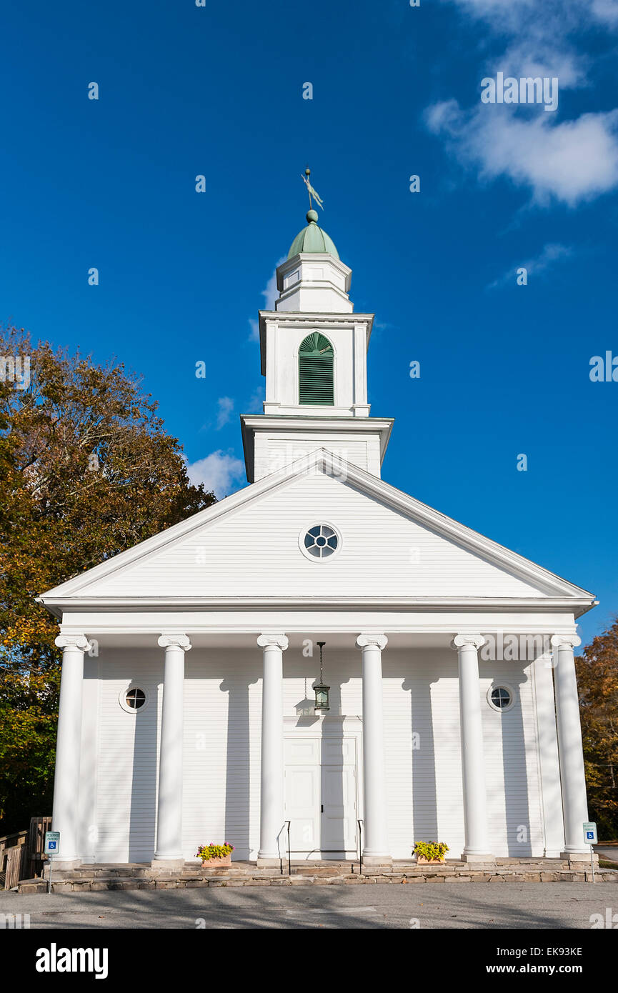Erste Gemeindekirche von butterfische, Connecticut, USA. Stockfoto
