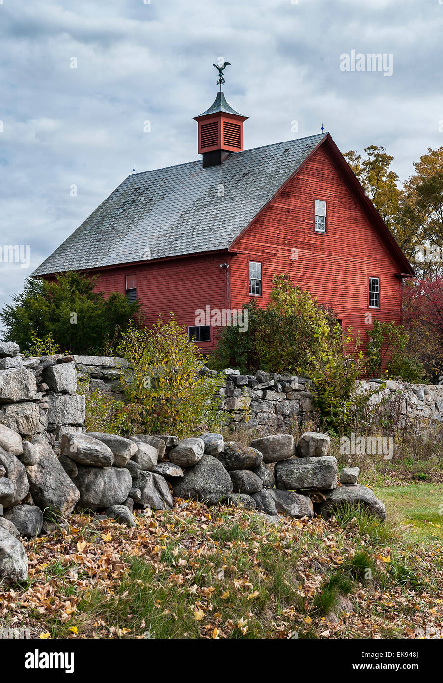 Rustikale Red Barn, New Hampshire, USA Stockfoto