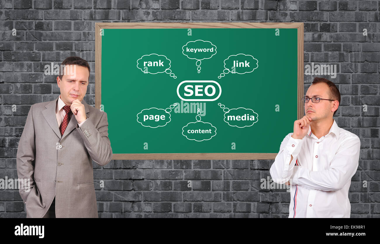 Schema Seo auf Schreibtisch Stockfoto