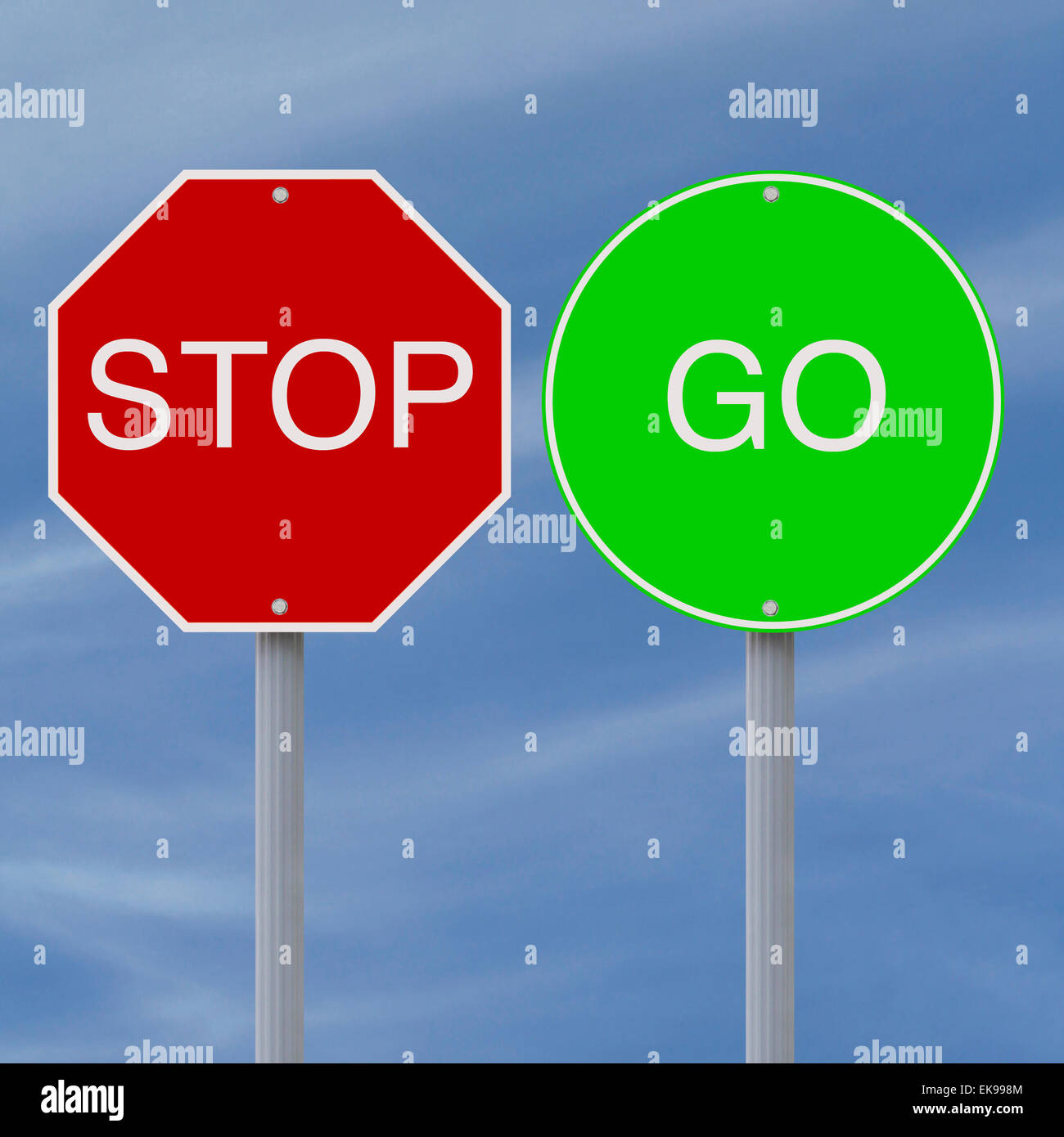 Stop and go schilder -Fotos und -Bildmaterial in hoher Auflösung
