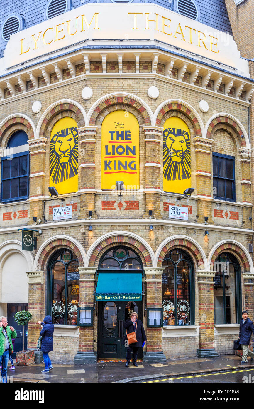 Eine vertikale Ansicht von The Lyceum Theatre London Stockfoto