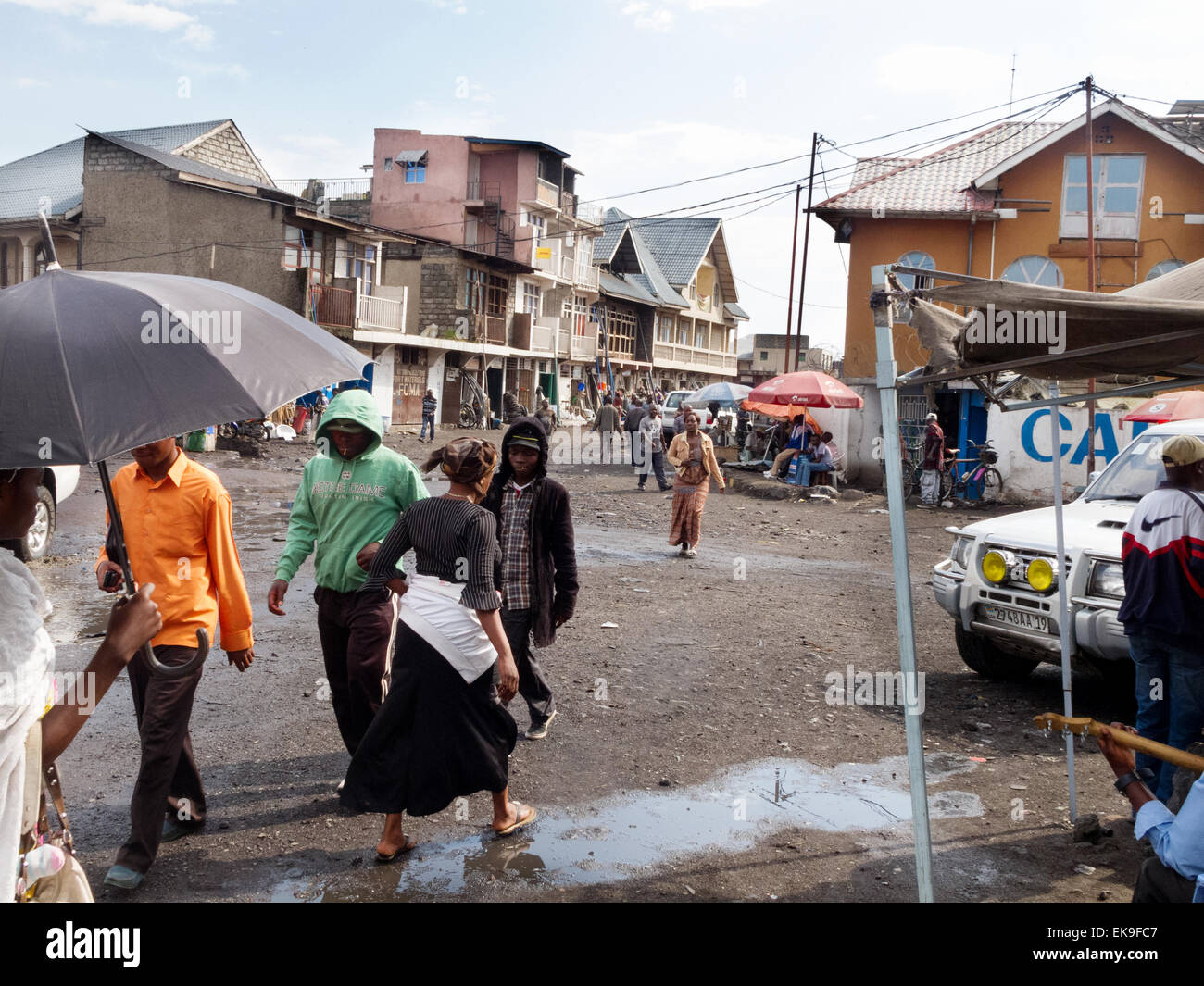 Straßenszene, Goma-Stadt, Provinz Nord-Kivu, demokratische Republik Kongo (DRK), Afrika Stockfoto