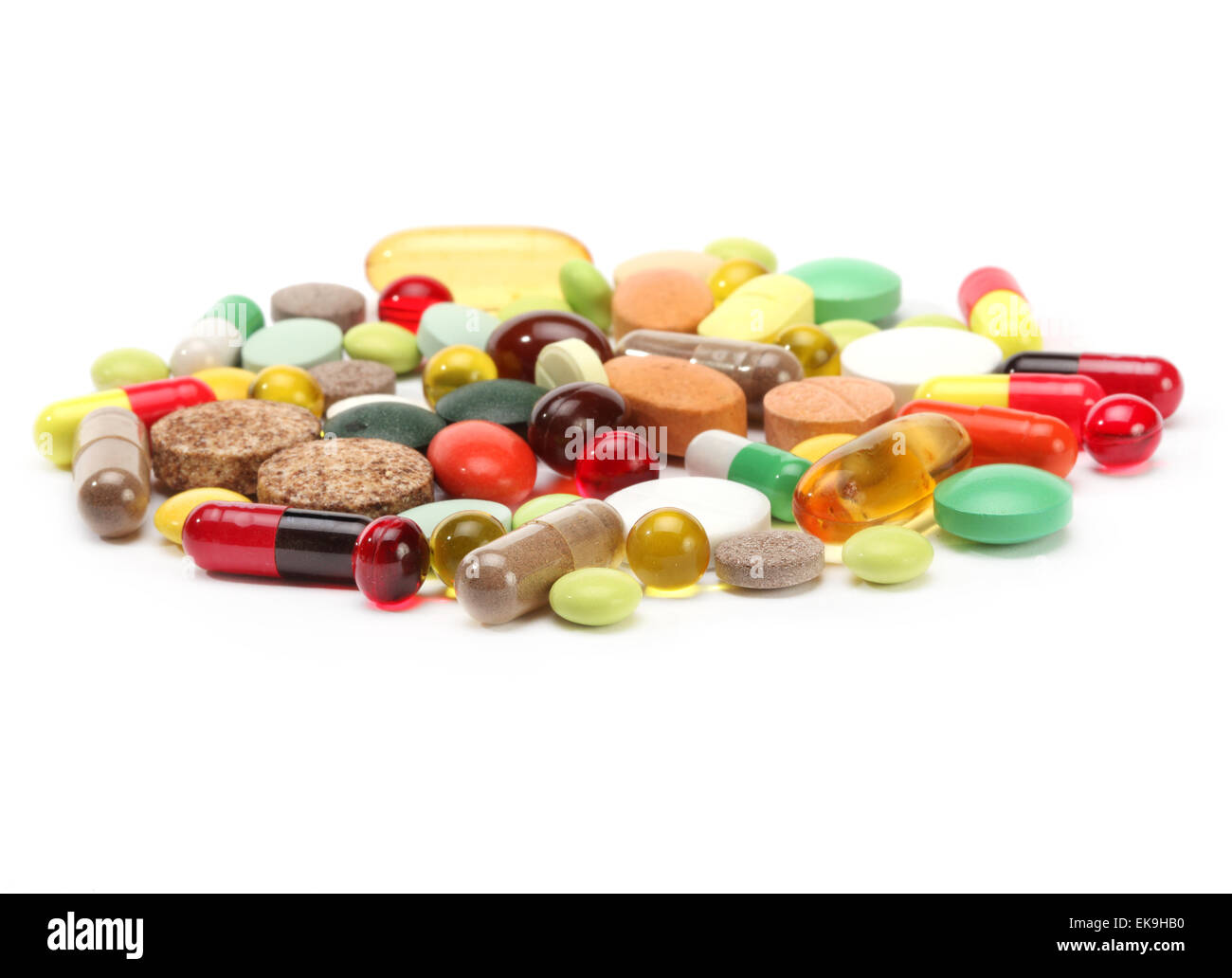 Vitamine, Pillen und Tabletten Stockfoto
