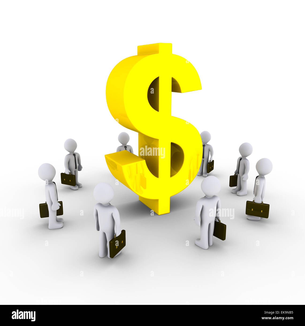 Geschäftsleute, die Dollar-Symbol zu bewundern Stockfoto