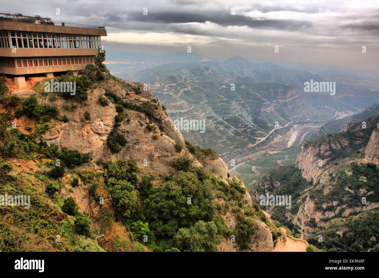 Suche Gebäude des Klosters Montserrat, Katalonien, Spanien Stockfoto