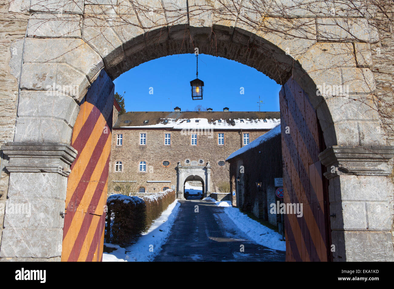 Burg Schnellenberg Schloß, Hansestadt Attendorn, Sauerland Region, North Rhine-Westphalia, Deutschland, Europa Stockfoto
