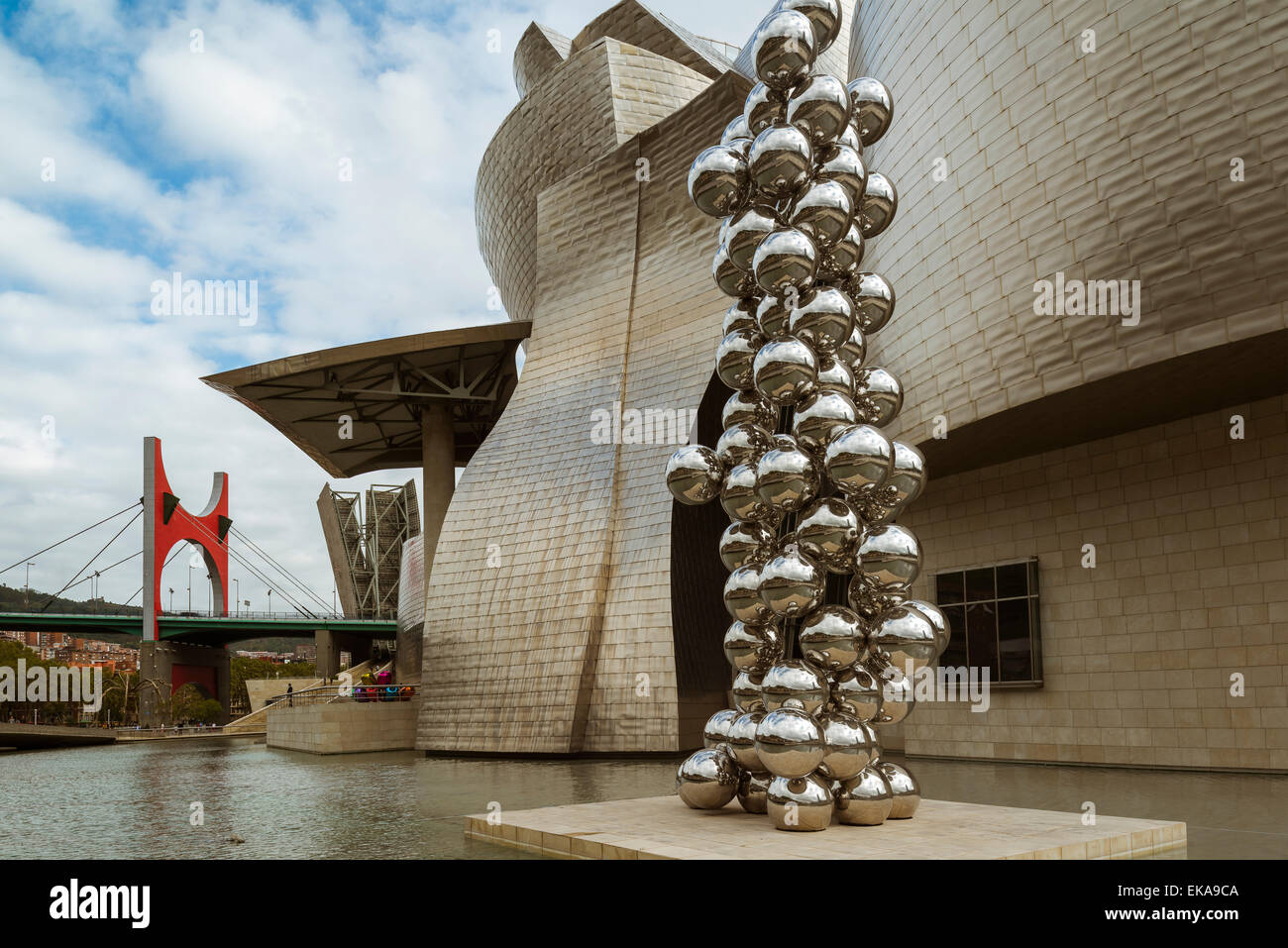 Detail Kugeln Guggenheim Museum Statue in Nordspanien, Baskenland, Baskisch Euskadi, Bizkaia, Bilbao, Europa Stockfoto