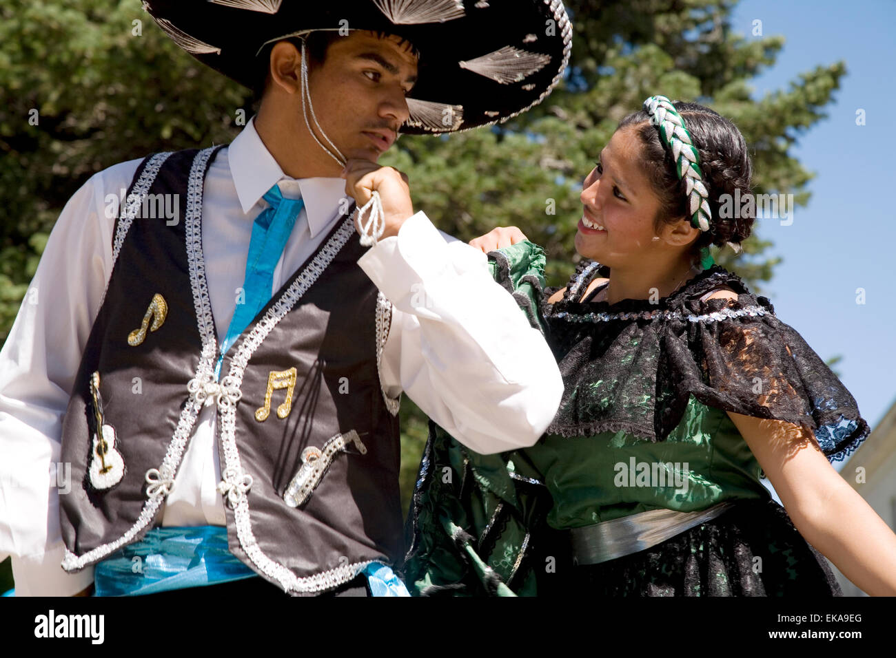 Hispano-Amerikaner Tänzer bei der jährlichen Fort Stanton Live! Feier, in der Nähe von Lincoln, NM, USA Stockfoto