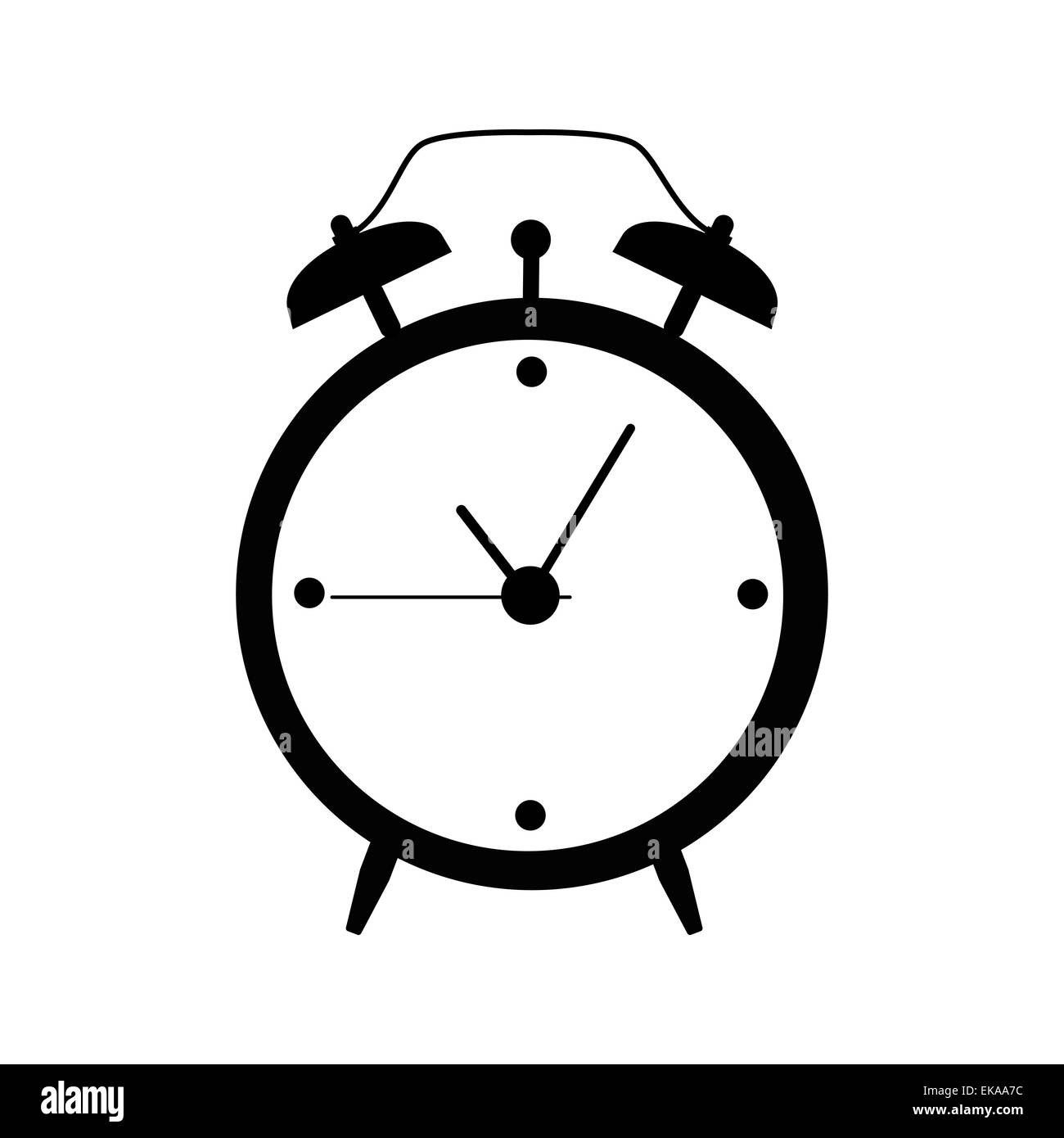 Uhr-Alarm-Symbol-Vektor-Illustration Stockfoto