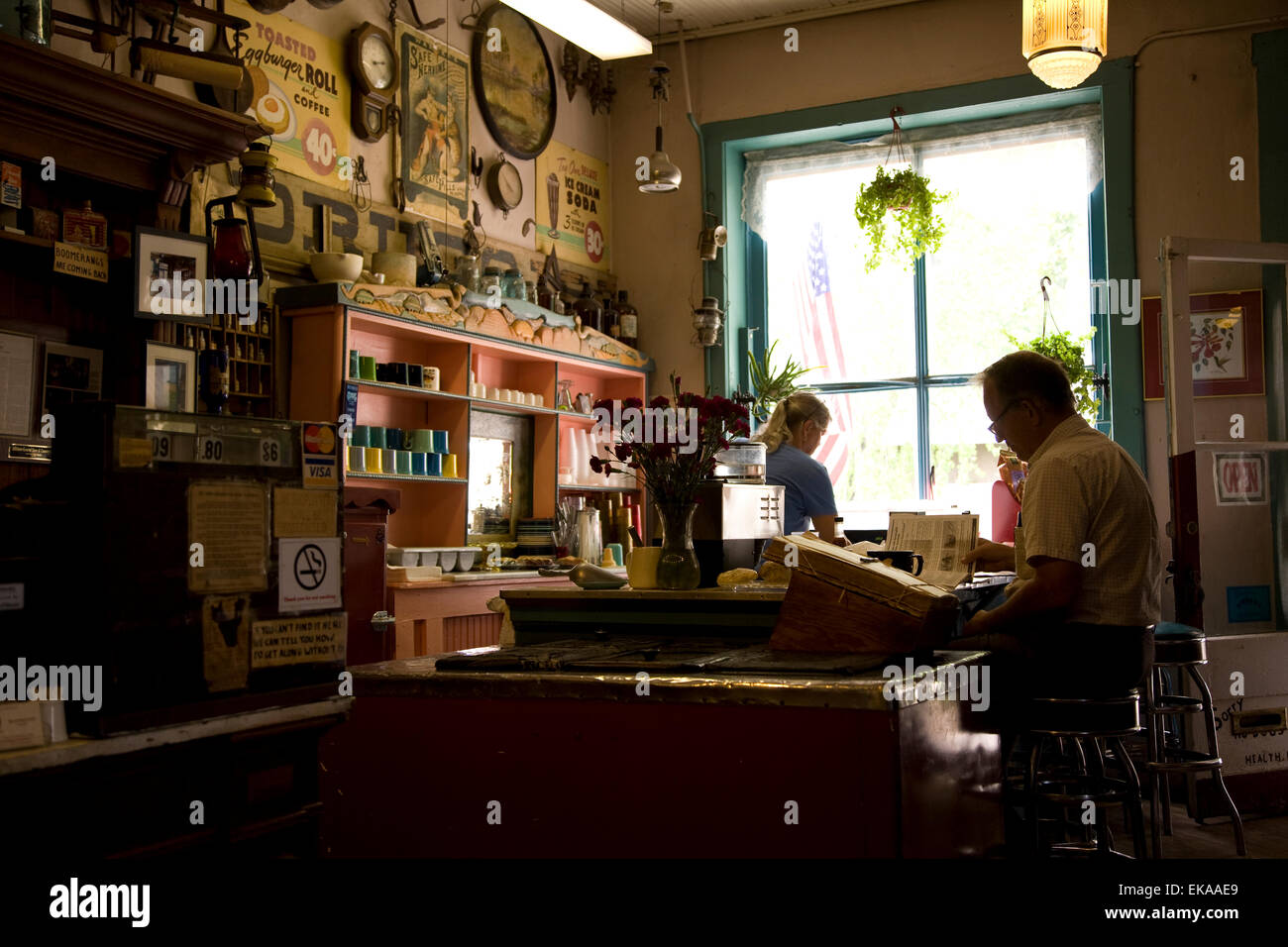 Hillsboro Gemischtwarenladen & Country Cafe, Hillsboro, NM, USA Stockfoto