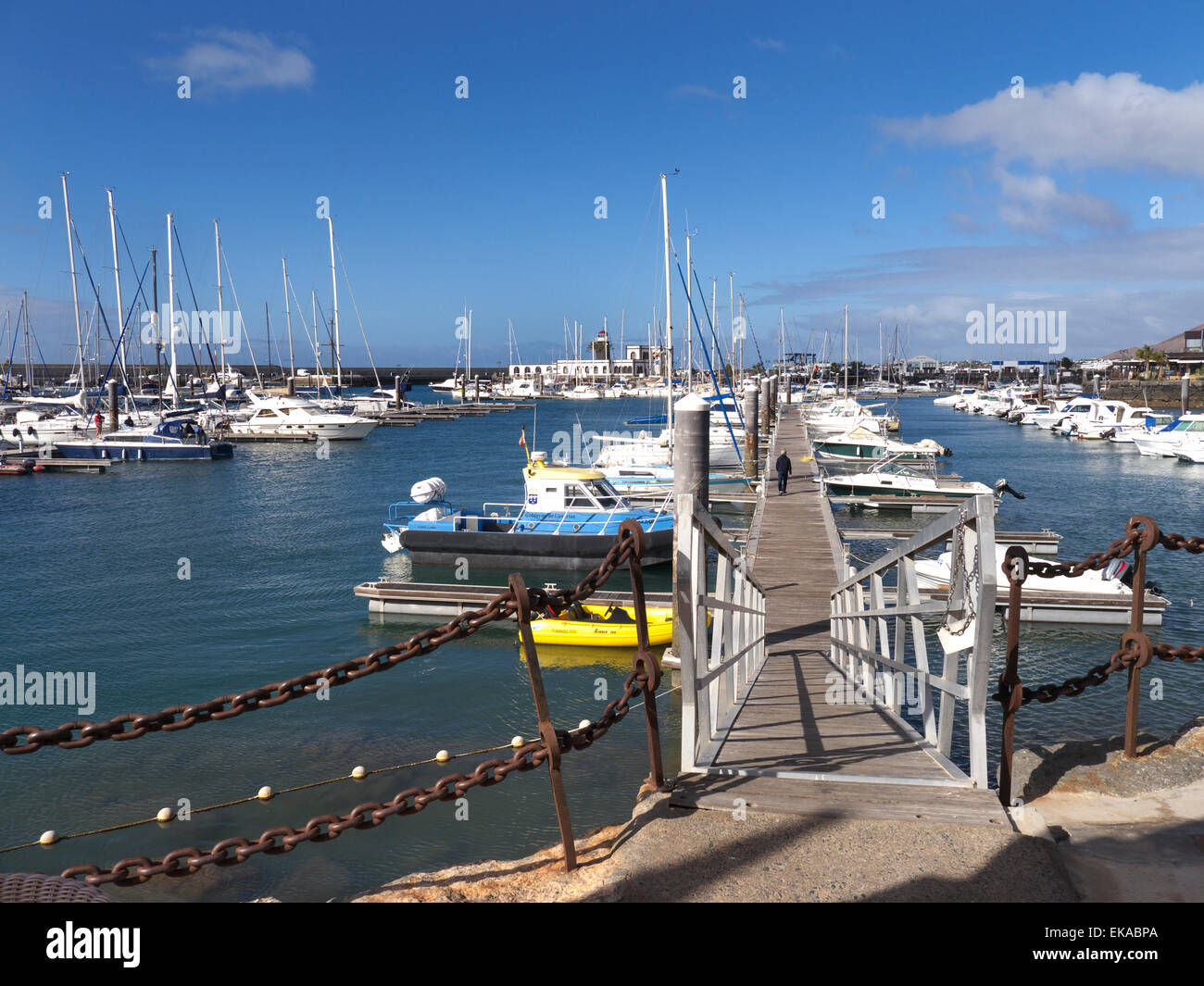 Luxus Yachthafen Marina Rubicon moorings PLAYA BLANCA Lanzarote Kanarische Inseln Spanien Stockfoto