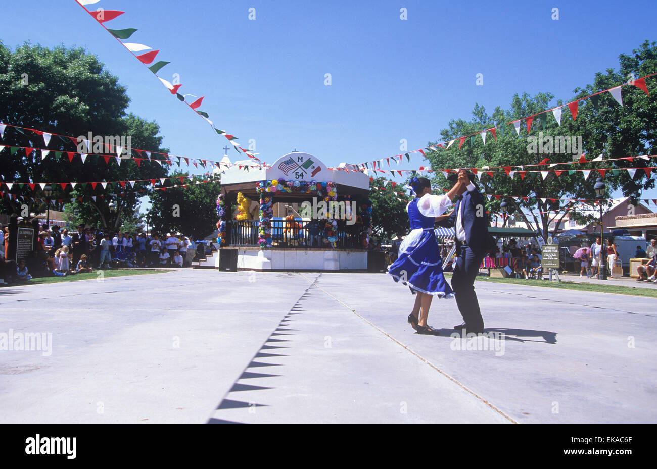 Die alten Mesilla Plaza ist die Szene der häufigen feste und feiern, Mesilla, New Mexico, USA. Stockfoto