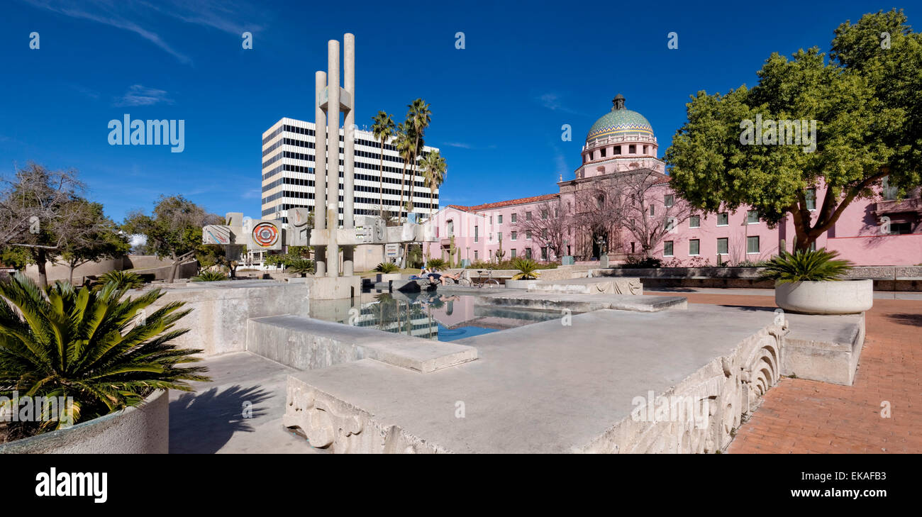 El Presidio Park, Tucson & Pima County Courthouse Stockfoto